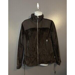 Free Country Jacket Womens Small Brown Plush Fleece Full Zip Zip Pockets Warm